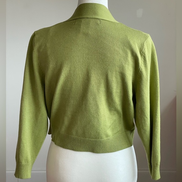 89th and Madison Green Cardigan Size Medium - Picture 3 of 4